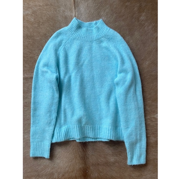 Banana Republic Blue Water Wool Mock Neck Sweater - Picture 2 of 5